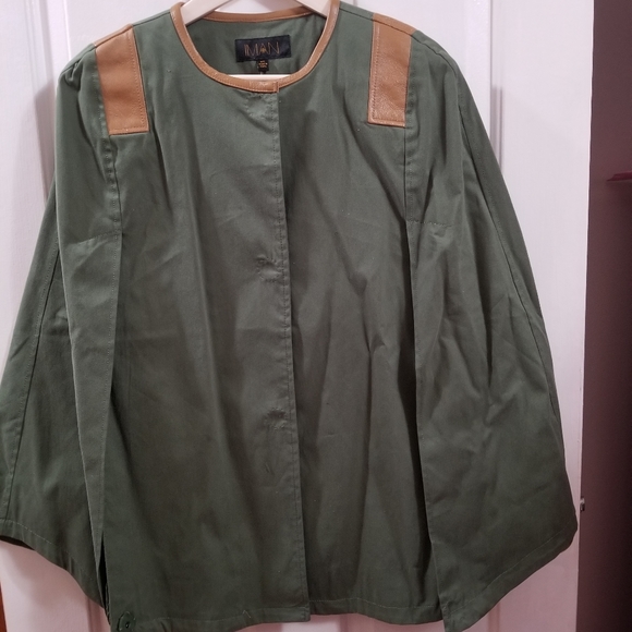 IMAN Jackets & Blazers - Iman  Cape Olive and Tan NWT